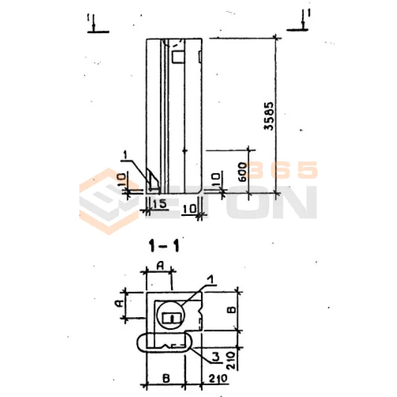 Панели стеновые цокольные серия 1.020-1/87 ( 1.020.1-7, 1.020-1/83, ИИ 04-1, 1.020.1-3пв ) ПСЦ 56-360-35 л пв