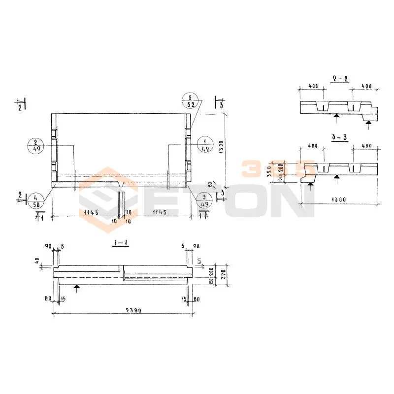 Лестничные площадки ребристые Серия 1.152-7 ЛП 24-12 (1.152-7)