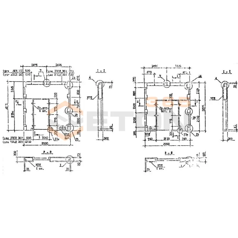 Панели наружных стен Серия 1.090.1-7с ПСД 30-33-3-2 пс (1.090.1-7с)