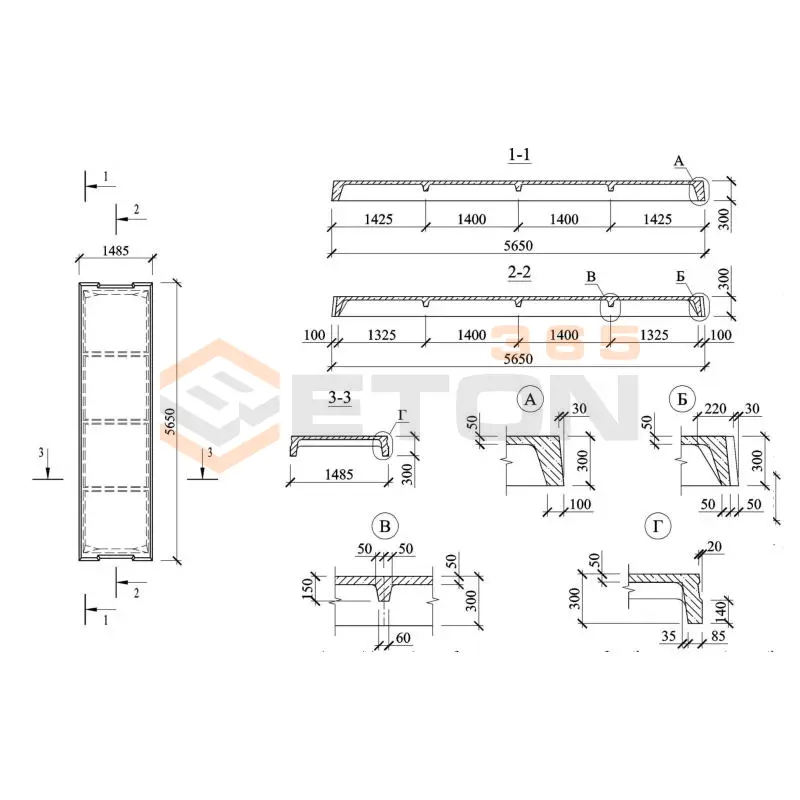 Плиты ребристые ГОСТ 21506-2013 П 2