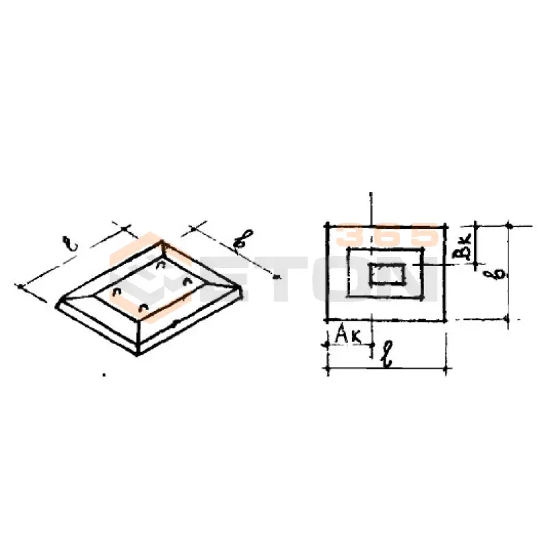 Блоки фундаментов под столбы Серия ИИ 01-02 ФП 20-16 (ИИ 01-02)