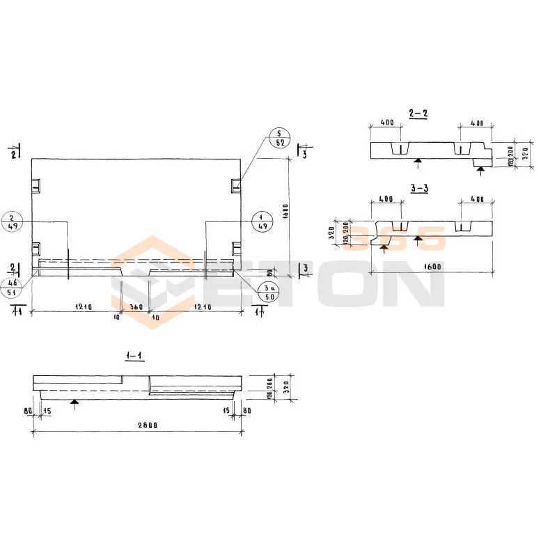 Лестничные площадки ребристые Серия 1.152-7 ЛП 28-15 (1.152-7)