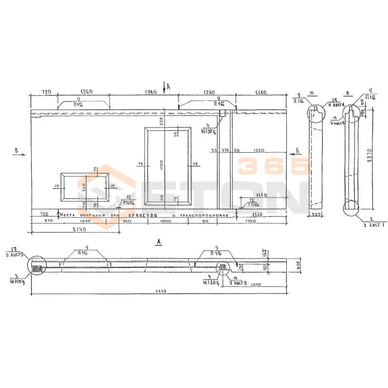Панели наружных стен цокольные трехслойные Альбом 3РС 17-15 3НЦ 7-1 вт (Альбом 3РС 17-15)