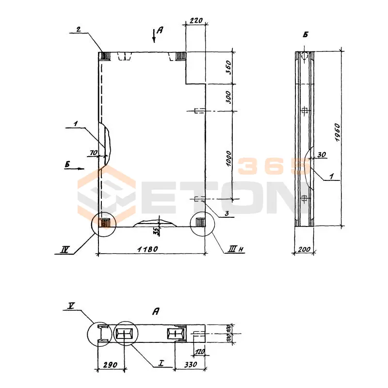 Блоки вентиляционные Серия 1.134.1-15 БВ 12-20-20-12,5 т-3