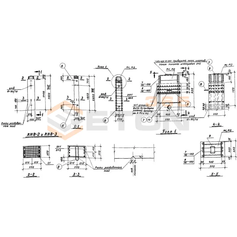Колонны нулевого цикла Серия ИИ 60 КН 8-3 (ИИ 60)
