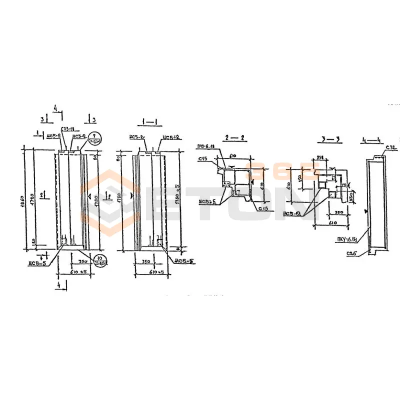 Панели наружных стен Серия 1.232 КЛ-2 НРУ 6-18-35 (1.232 КЛ-2)