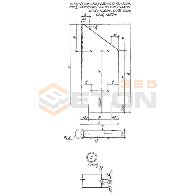 Откосные стенки Серия 3.501.1-179.94 СТ 15пл-250 м