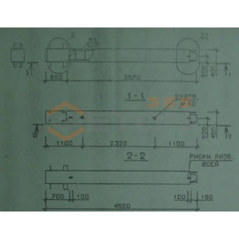 Колонны сечением 400х400 мм для зданий с высотами этажей 5,4-6,0 и 6,0 (7,2) м Серия 1.020.1-2с/89 1КВ 54-45-4 с