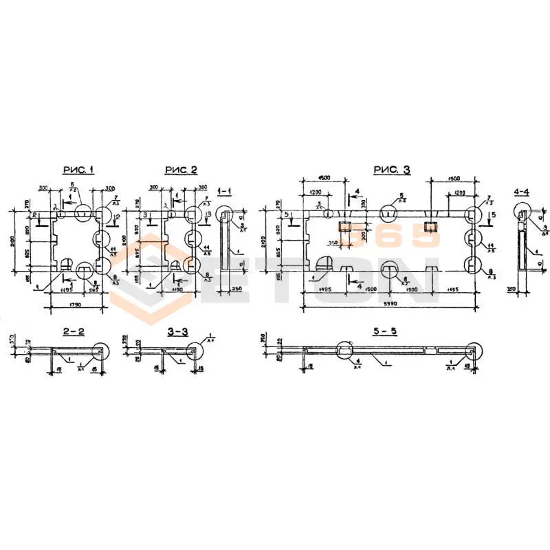 Панели наружных стен нулевого цикла Серия 1.090.1-2с ПСЦ 12-21-3,5 пс (1.090.1-2с)