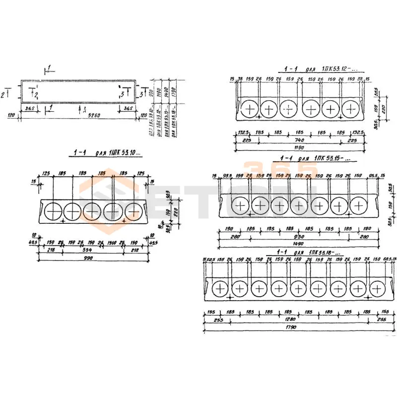 Плиты многопустотные Серия 1.141.1-31с 1ПК 53-10-8 АтV с7а (1.141.1-31с)