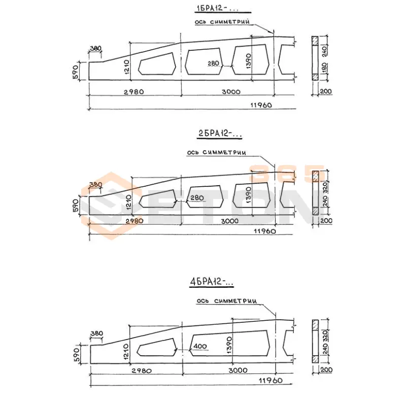 Балки ТУ 67-1003-88 2БРА 12-7 к7