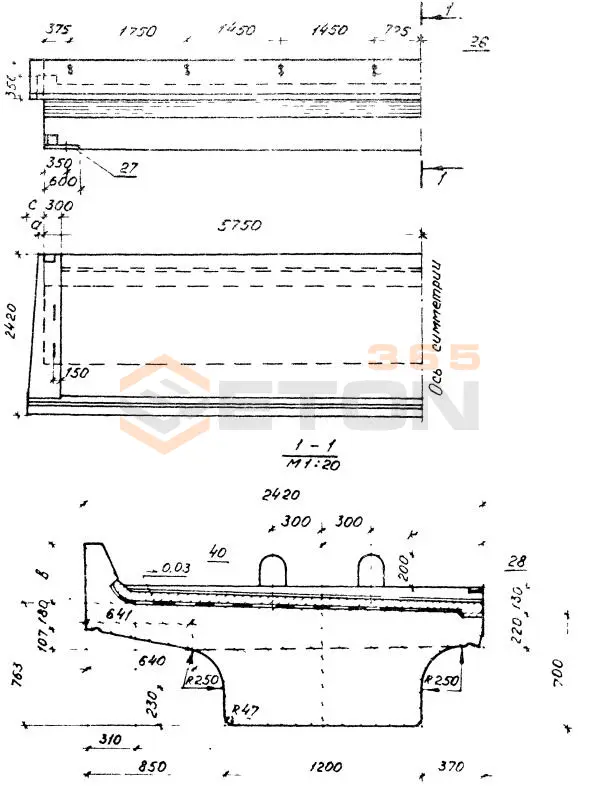 Балки с пониженной строительной высотой Серия 3.501.1-146 БП 115 к3