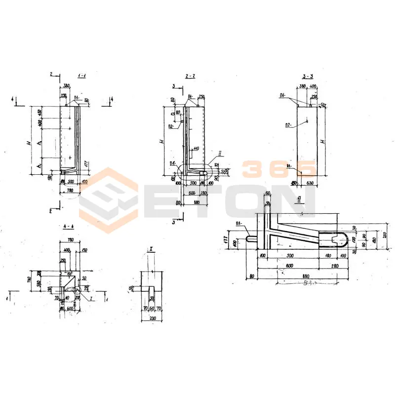 Блоки угловые Альбом РК 1101-87 КУ 39