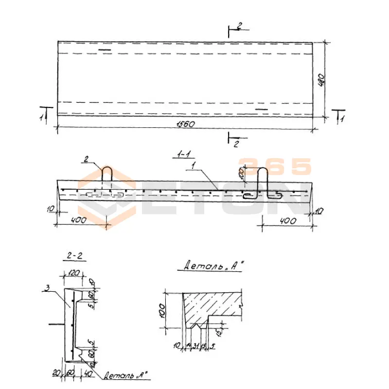 Плиты карнизные Серия 1.100.1-7 КП 16-5