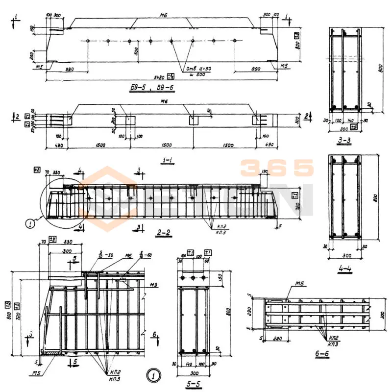 Плиты перекрытия Альбом ПС 143 Б 9-6 (ИИЭ 23-1)