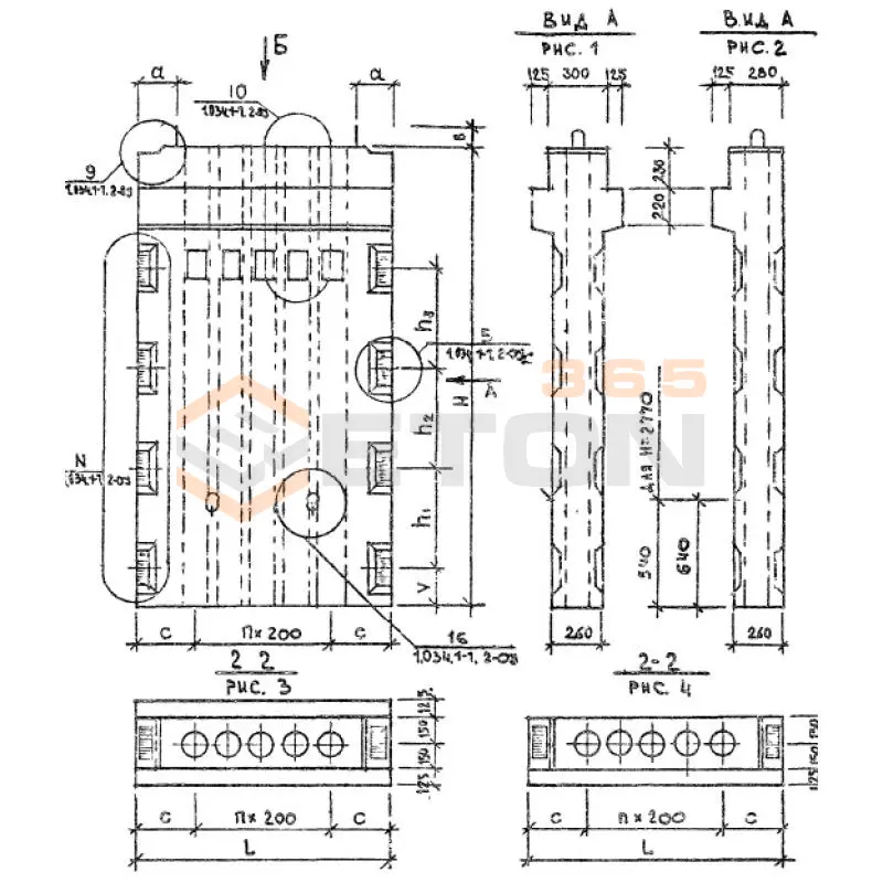 Вентиляционные блоки-диафрагмы жесткости с отверстиями Серия 1.034.1-1 1ВД 26-36