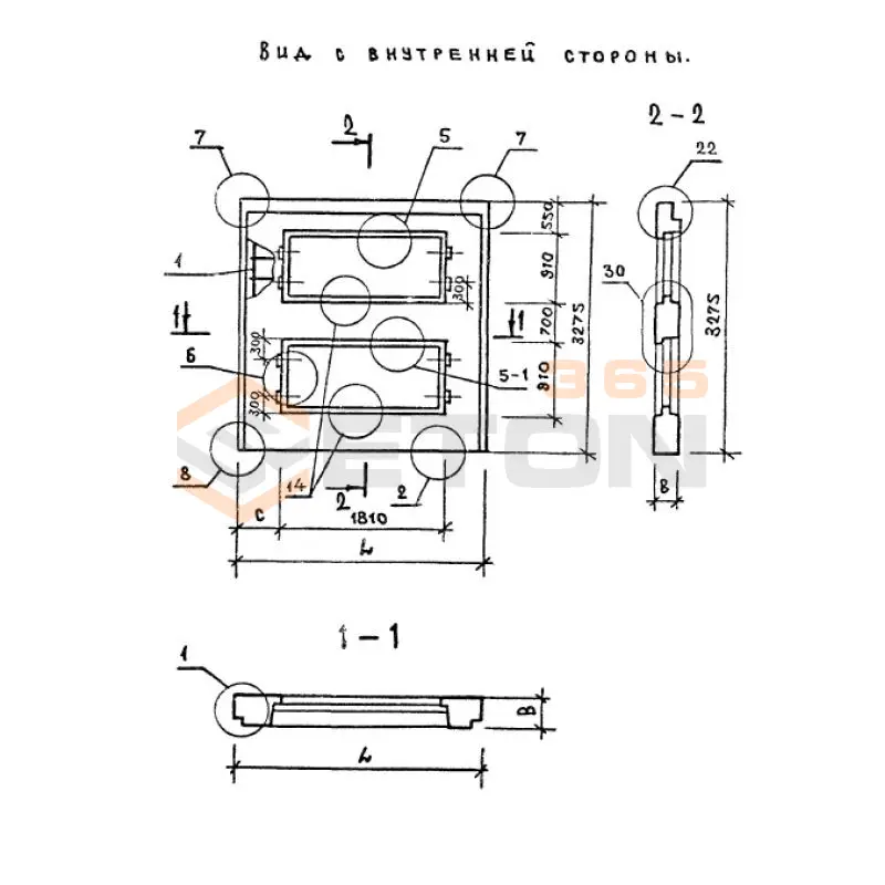 Панели наружных стен Серия 1.220.1-2 ПСЛ 36-33-3,5 п-2