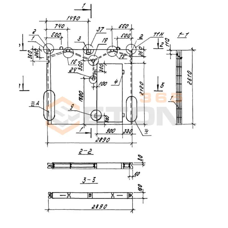 Панели внутренних стен Серия 1.100.1-7 ПСВ 29-26-16-200 т-1