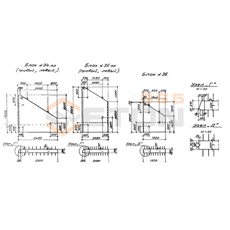 Откосные крылья Серия 3.501-107 Блок 34 пл (3.501-107)