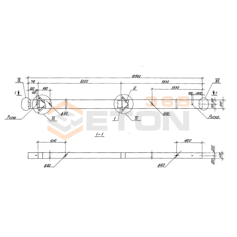 Колонны высотой 6,0; 7,2 м Серия 1.420.1-20с К 63-5 с