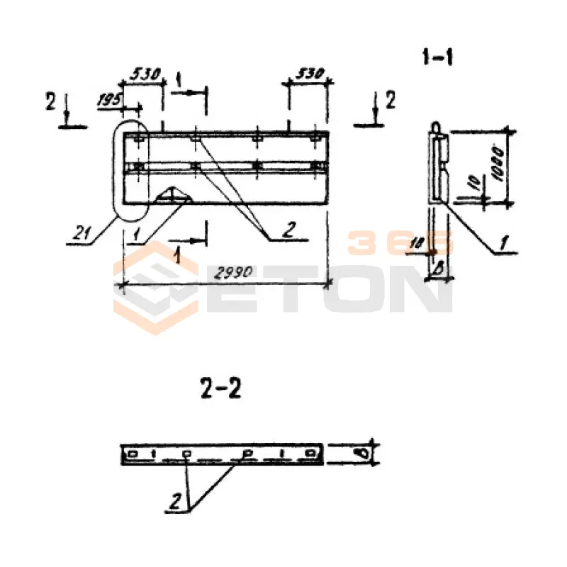 Панели наружных стен однослойные Серия 1.090.1-3пв ПСП 30-10-2,6 п пв (1.090.1-3пв)