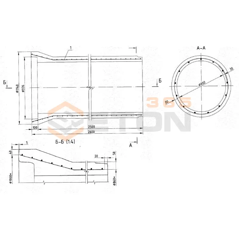 Трубы безнапорные вибропрессованные Серия Б3.008.1-1 ТБ 80-25-2