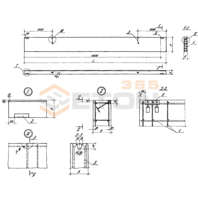 Панели стеновые Серия 1.432.1-18 ПС 123-18-25-1 АIII п-11 (1.432.1-18)