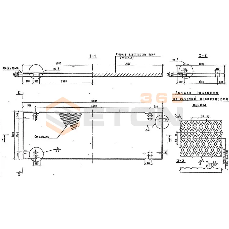 Плиты дорожные напряженные Серия 3.503.1-91 ПДН АтVI