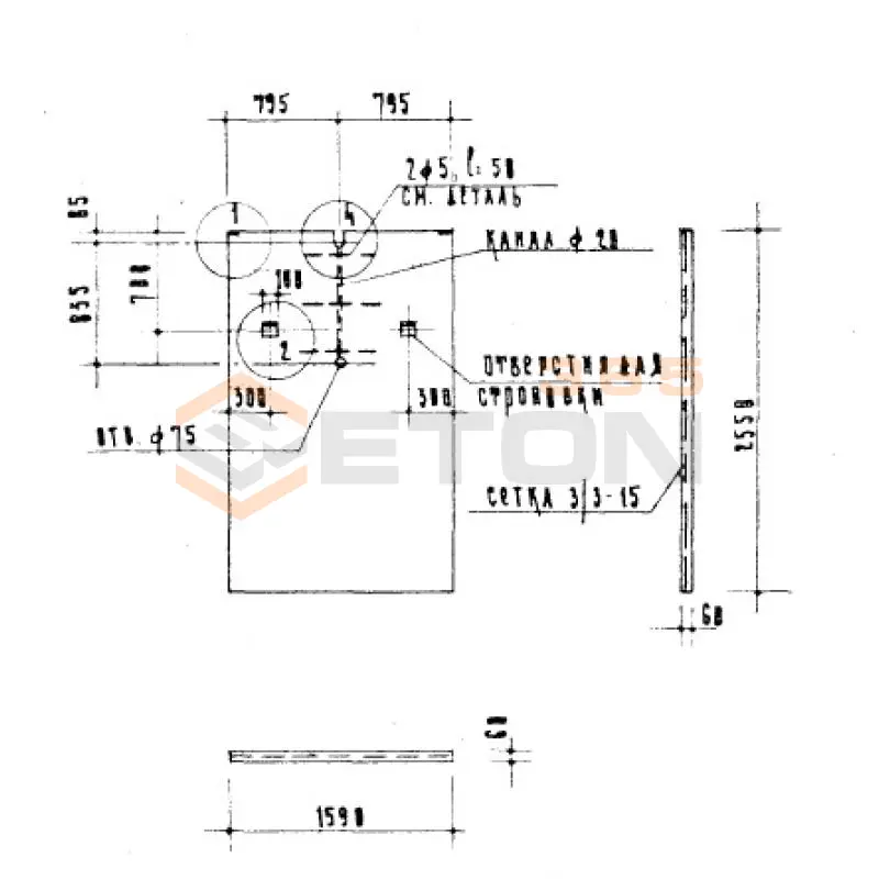 Гипсобетонные и шлакобетонные перегородки Серия ИИ 03-04 ПШ 1 а (ИИ 03-04)