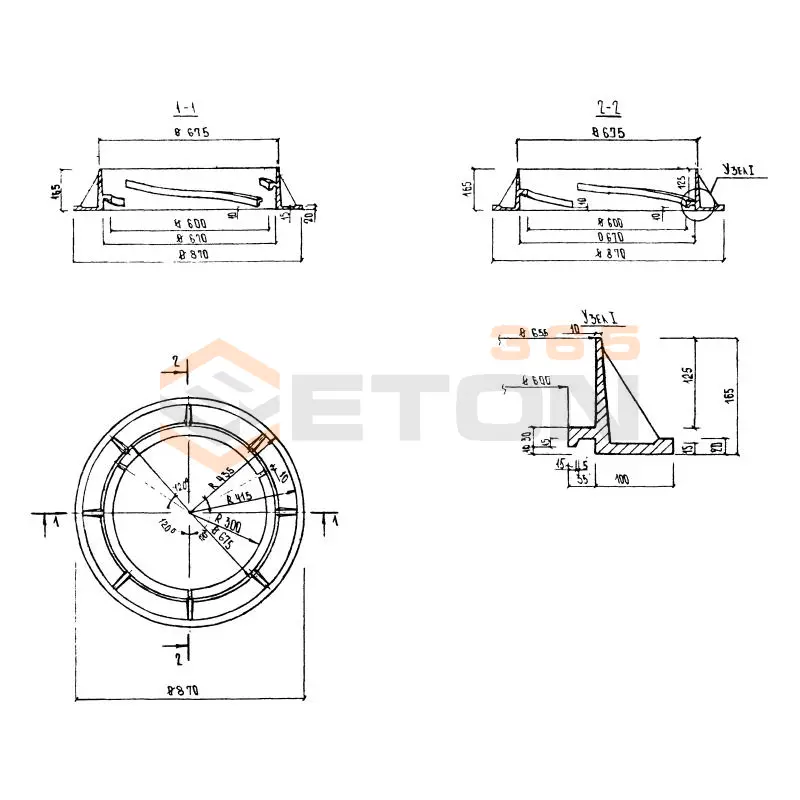 Люки чугунные для смотровых колодцев Альбом СК 6114-92 Корпус телескопического чугунного люка ТМт