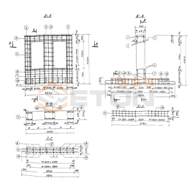 Опоры щитовые Альбом ПС 103 Опора тип IV (Альбом ПС 103)