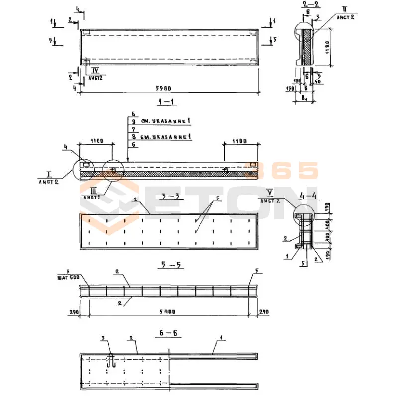 Панели стеновые трехслойные Шифр 1481 ПСТ 60-12-40-2 пм (Шифр 1481)