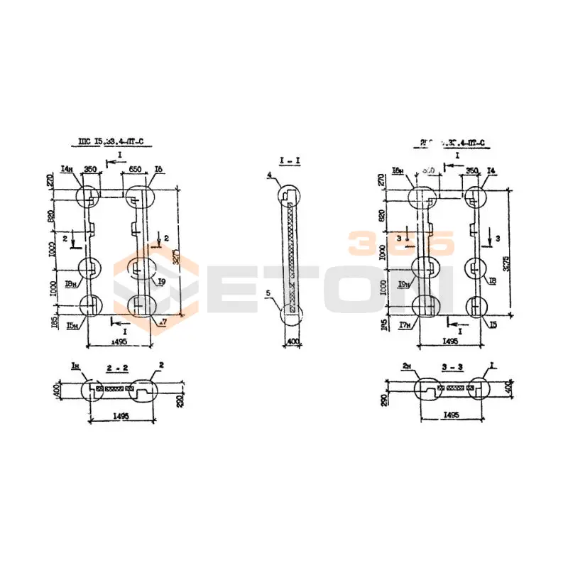 Панели наружных стен Серия 1.090.1-7с 1ПС 15-33-4 птс9 (1.090.1-7с)