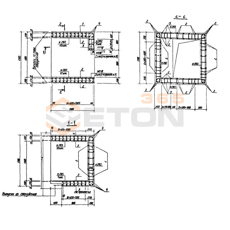 Участки монолитные Серия 03.005-6 Участок 25-II
