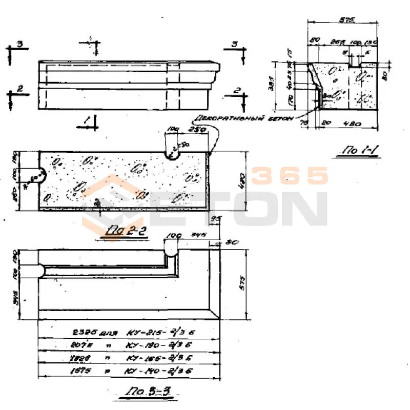 Блоки карнизные угловые Серия СТ 02-01 КУ 165-2/3 Б (СТ 02-01)