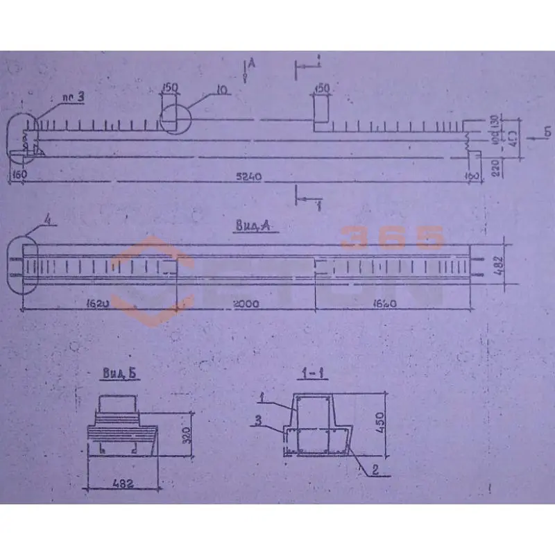 Ригели для опирания многопустотных плит перекрытий Серия 1.020.1-2с/89 1Р 4-53-2