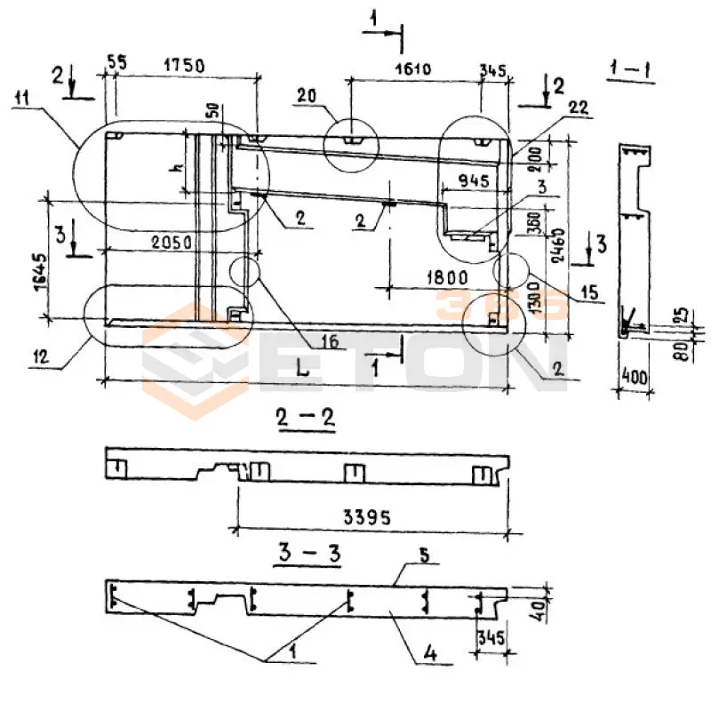 Панели парапета Серия 1.138.1-17 1НЧ 51-25-40-50 л-8,6 (1.138.1-17)
