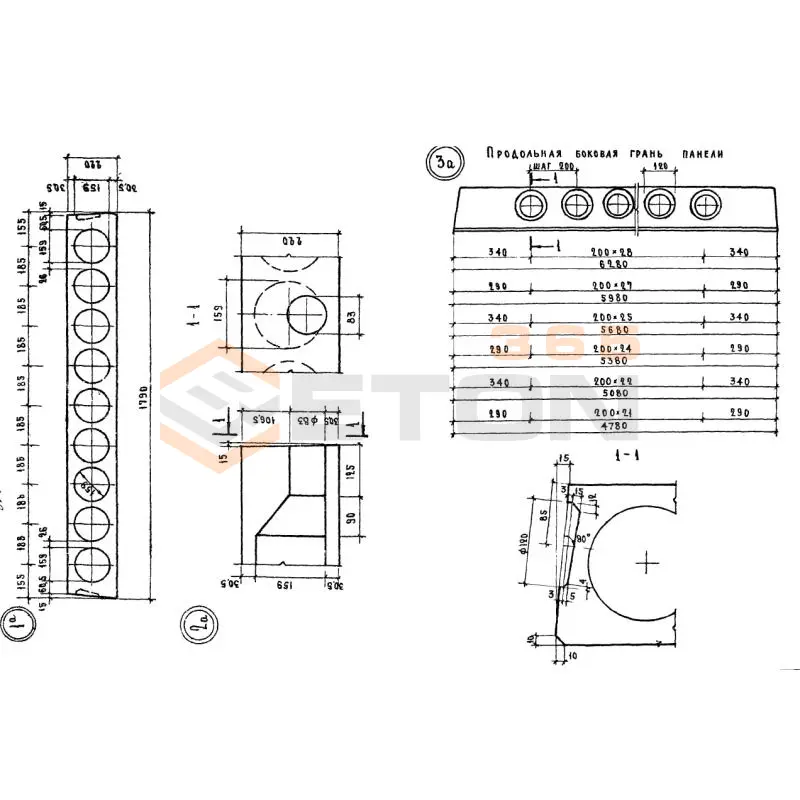 Панели многопустотные Серия 1.141-1 ПК 10-57-18