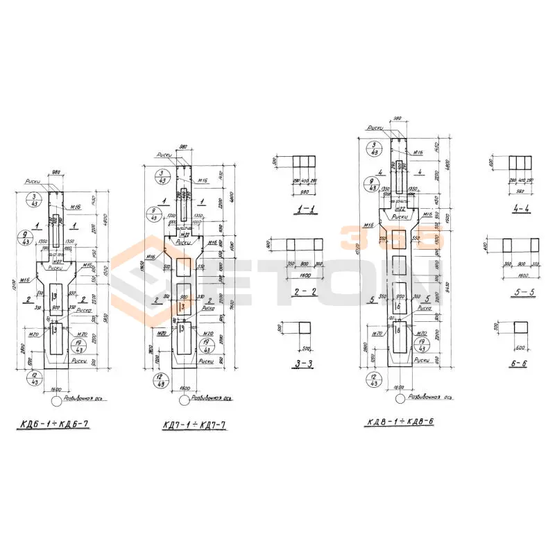 Колонны двухветвевые Серия КЭ 01-60 КД 6-5 (КЭ 01-60)