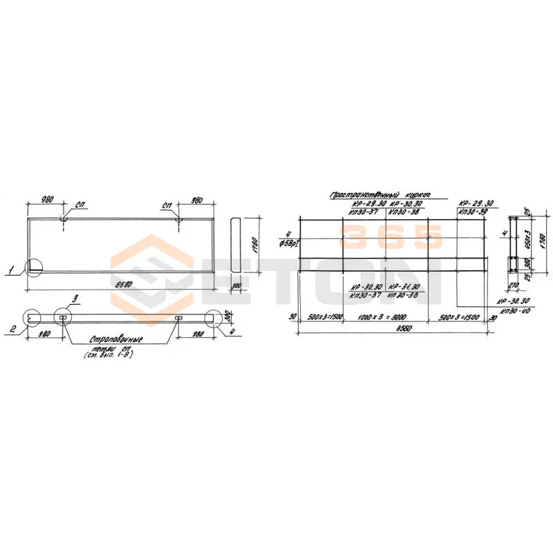 Панели стеновые толщиной 300 мм Серия 1.030.1-1 ПС 66-18-3,0-2 я-2