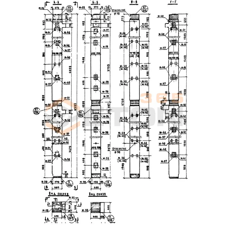 Колонны сечением 400х400 Серия ИИ 04-2 КЛ 60-84-4 а