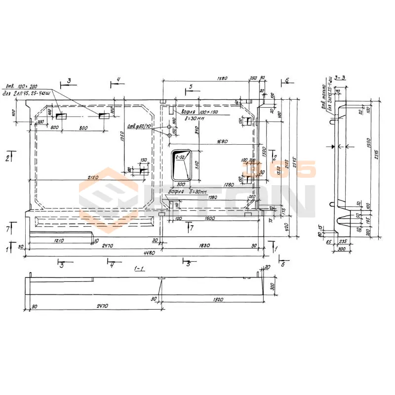 Лестничные площадки Серия 1.100.1-7 2ЛП 45-25-4 ш