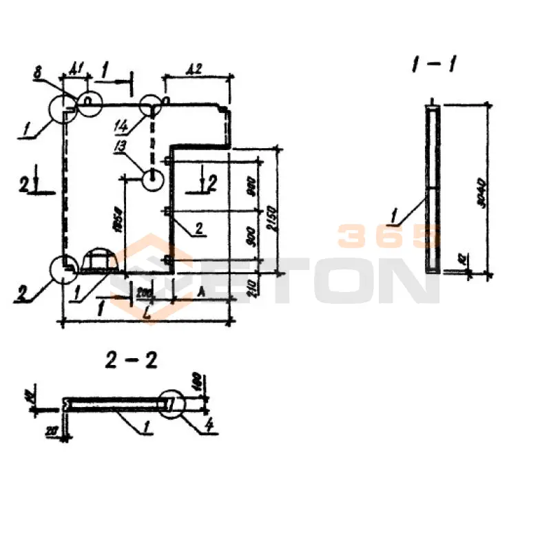 Панели внутренних стен Серия 1.090.1-3пв ПВГ 30-30-10-1 т пв (1.090.1-3пв)