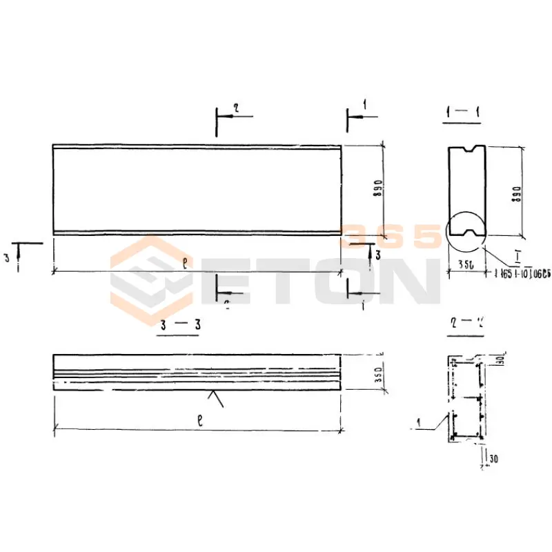 Панели покрытий сплошные Серия 1.165.1-10 П 54-9-35-3 я