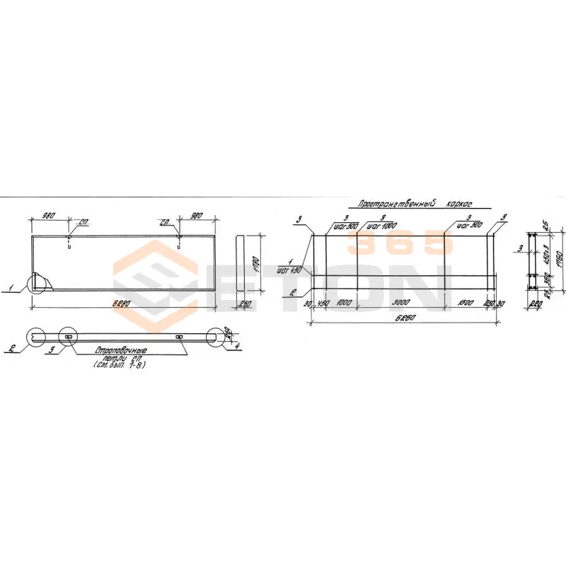 Панели стеновые толщиной 250 мм Серия 1.030.1-1 ПС 63-18-2,5-2 я-1