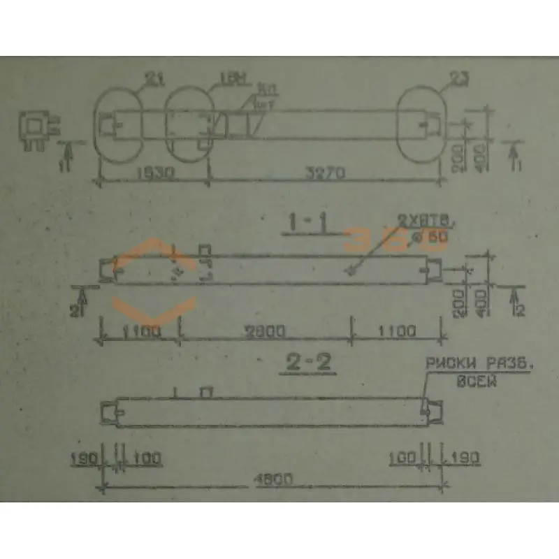 Колонны сечением 400х400 мм для зданий с высотами этажей 4,8 и 4,8 (6,0) м Серия 1.020.1-2с/89 5КС 48-48-9 н