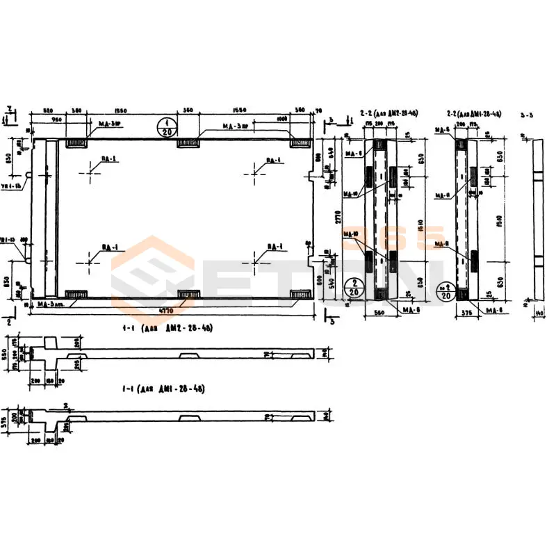 Диафрагмы жесткости Серия ИИ 04-6 ДМ 1-28-48 (ИИ 04-6)