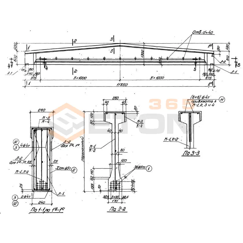 Балки Серия ПК 01-06 Б 3-12-2