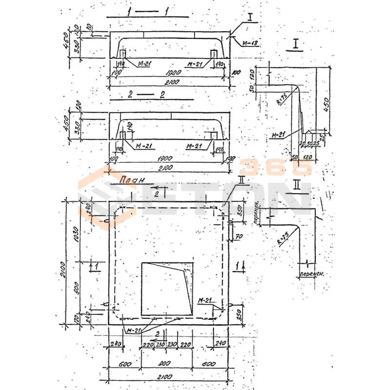 Блоки камер Серия 3.903 КЛ-13 ВБК 1,8 (900х900)