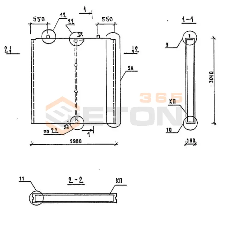 Панели внутренних стен Серия 1.090.1-1/88 ПВ 30-30 э